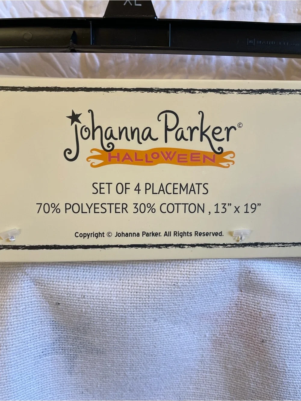 Johanna Parker Halloween Stacked Pumpkin Cat Placemats Set of 4 - NWT **